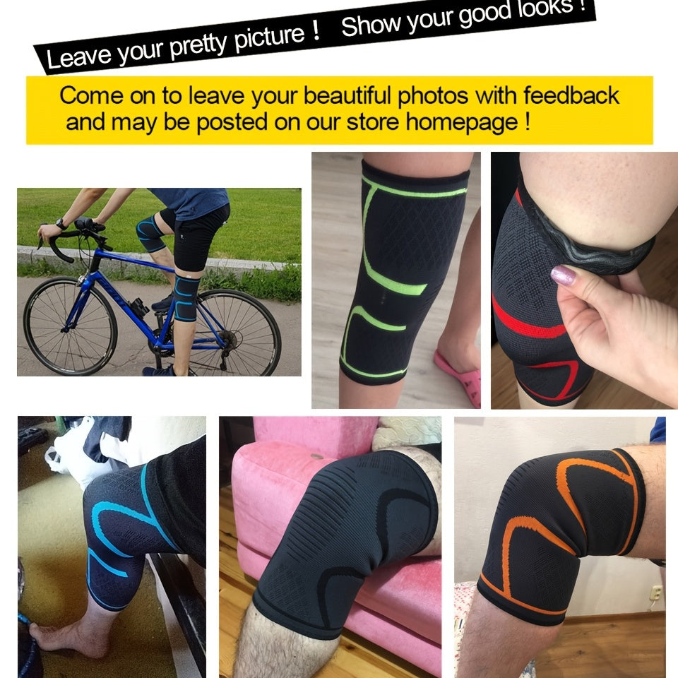 [AOLIKES Knee Brace] AOLIKES Unisex Knee Brace - Breathable Anti-Slip Design, Adjustable Compression Fit, Durable Nylon Material, Sports Knee Support, Sleek Sports Accessory, Secure Fit Knee Brace for Running, Basketball, Cyc
