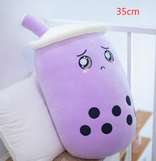 Cute Boba Tea Plush Toy – Soft Bubble Tea Cup Pillow for Kids & Adults