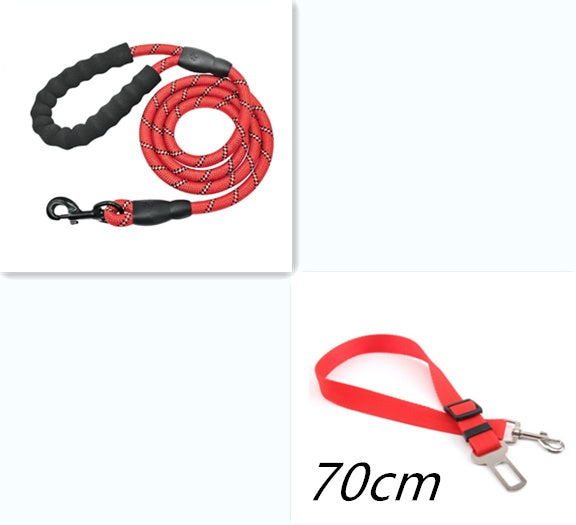 Reflective Dog Leash – Durable Nylon Rope with Soft Anti-Slip Handle