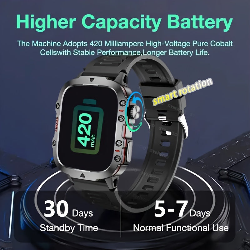 Stylish Touch Screen Smartwatch - Activity & Fitness Tracker with Wireless Call, Heart Rate Monitor, GPS, and Notifications for Android iOS Phones - Perfect Gift for Men and Women