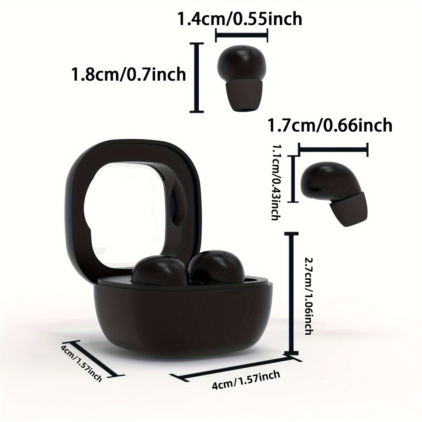 Ultra-Compact Mini Wireless In-Ear Headphones 5.3 - True Wireless, Noise Cancelling, HiFi Sound, Invisible Design for All-Day Wear, Touch Controls, USB-C Charging, Ideal for Running & Sleep, Compatible with All Mobile Phones,