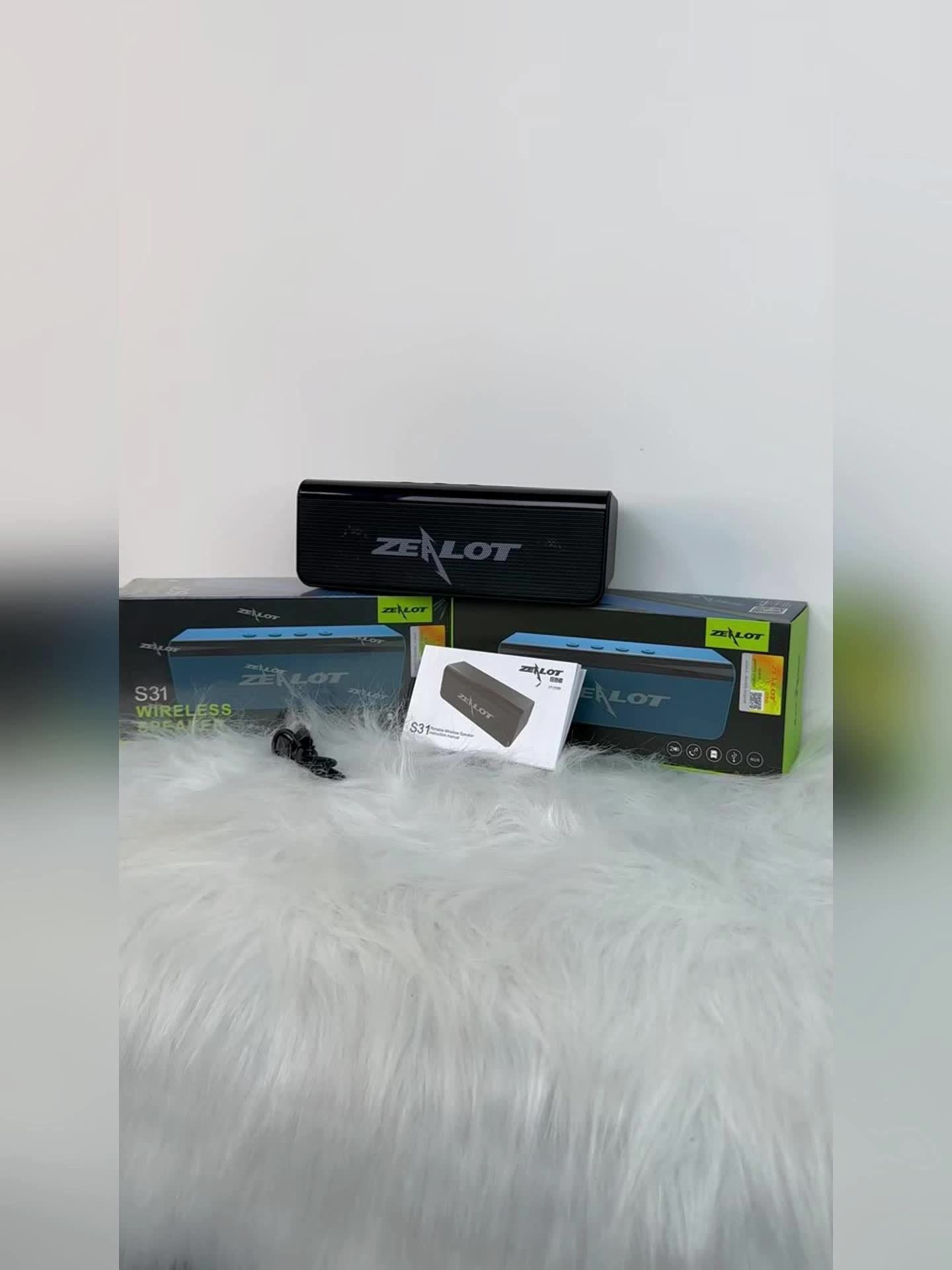 ZEALOT S31 Futuristic Portable Wireless Speaker, 2200mAh Battery, 10-Hour Playtime, Dual Loud Stereo with 3D Surround Sound, Wireless 5.0, Compatible with Phones/Tablets/TVs, Perfect for Home, Car, Outdoor & Camping - Great G