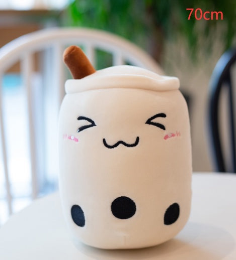 Cute Boba Tea Plush Toy – Soft Bubble Tea Cup Pillow for Kids & Adults