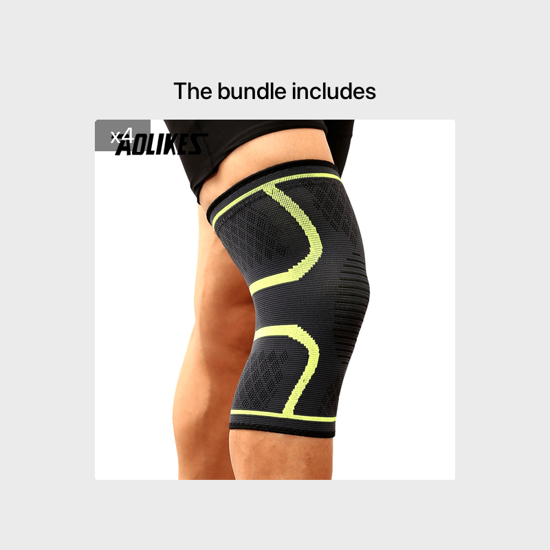 [AOLIKES Knee Brace] AOLIKES Unisex Knee Brace - Breathable Anti-Slip Design, Adjustable Compression Fit, Durable Nylon Material, Sports Knee Support, Sleek Sports Accessory, Secure Fit Knee Brace for Running, Basketball, Cyc