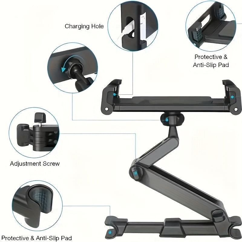 Car Tablet Holder, Headrest Tablet Mount Headrest Stand Cradle Compatible With Devices For IPad Air Mini, Other 4.7-12.9" Cell Phones And Tablets