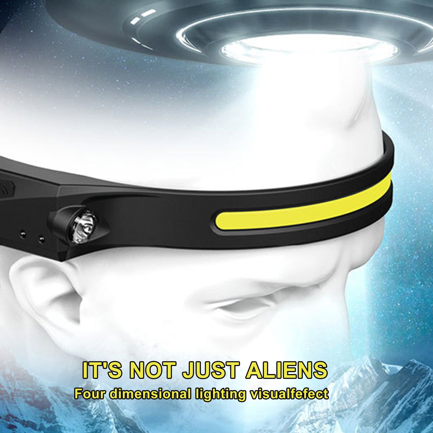 COB LED Motion Sensor Headlamp – USB Rechargeable Waterproof Headlight for Camping, Running & Cycling