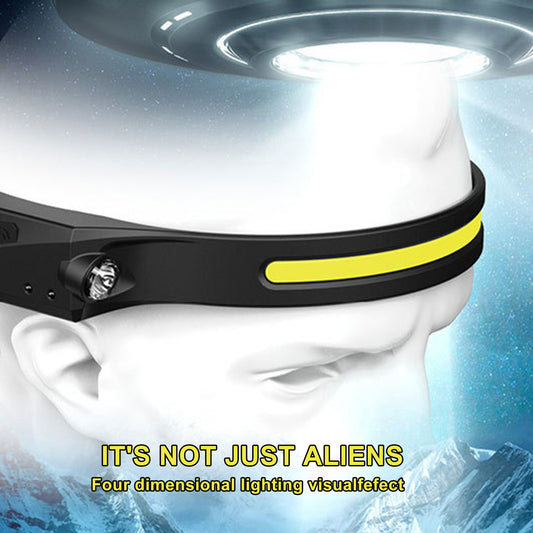 COB LED Motion Sensor Headlamp – USB Rechargeable Waterproof Headlight for Camping, Running & Cycling