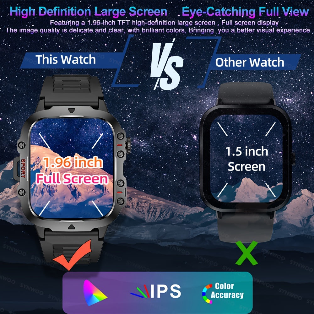 Stylish Touch Screen Smartwatch - Activity & Fitness Tracker with Wireless Call, Heart Rate Monitor, GPS, and Notifications for Android iOS Phones - Perfect Gift for Men and Women