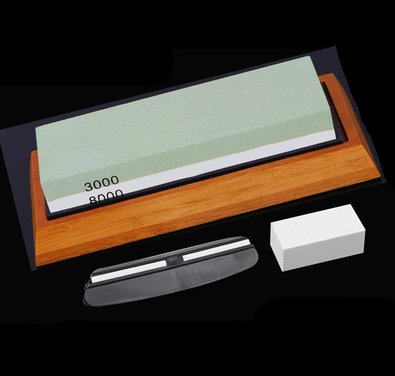 Premium Double-Sided Whetstone Knife Sharpening Set – 3000/8000 Grit with Bamboo Base