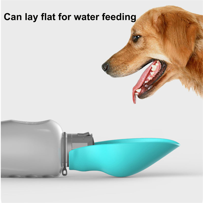 800ml Portable Dog Water Bottle – Leakproof Travel Pet Hydration Dispenser with Foldable Drinking Bowl