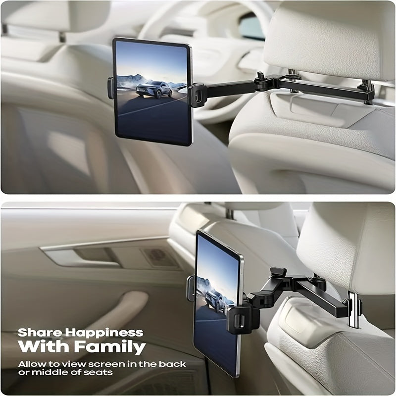 Car Tablet Holder, Headrest Tablet Mount Headrest Stand Cradle Compatible With Devices For IPad Air Mini, Other 4.7-12.9" Cell Phones And Tablets