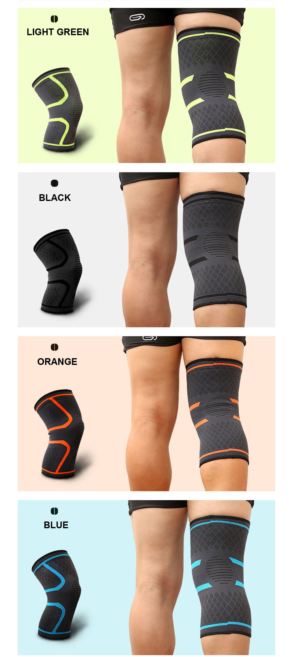 [AOLIKES Knee Brace] AOLIKES Unisex Knee Brace - Breathable Anti-Slip Design, Adjustable Compression Fit, Durable Nylon Material, Sports Knee Support, Sleek Sports Accessory, Secure Fit Knee Brace for Running, Basketball, Cyc
