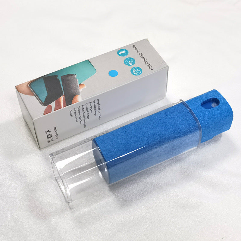 2-in-1 Portable Screen Cleaner Spray – Refillable Microfiber Bottle for Phones, Laptops & Tablets