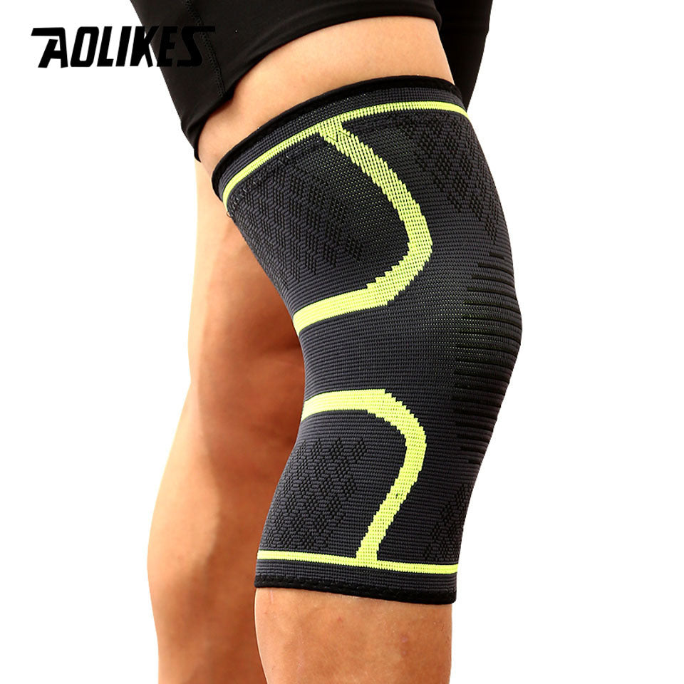 [AOLIKES Knee Brace] AOLIKES Unisex Knee Brace - Breathable Anti-Slip Design, Adjustable Compression Fit, Durable Nylon Material, Sports Knee Support, Sleek Sports Accessory, Secure Fit Knee Brace for Running, Basketball, Cyc