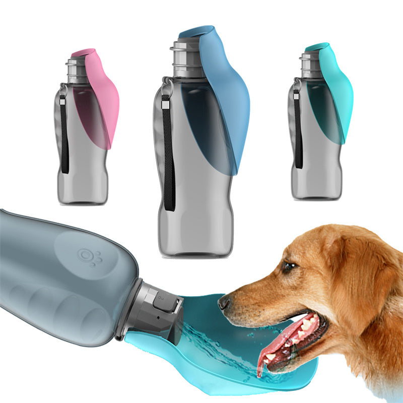 800ml Portable Dog Water Bottle – Leakproof Travel Pet Hydration Dispenser with Foldable Drinking Bowl