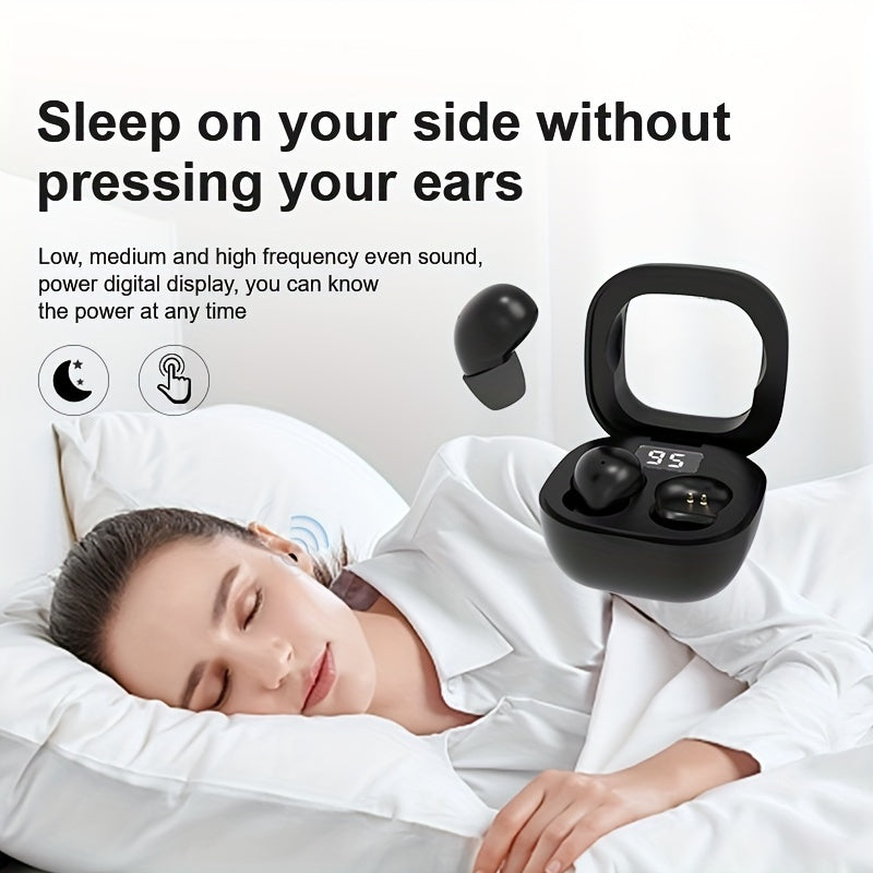Ultra-Compact Mini Wireless In-Ear Headphones 5.3 - True Wireless, Noise Cancelling, HiFi Sound, Invisible Design for All-Day Wear, Touch Controls, USB-C Charging, Ideal for Running & Sleep, Compatible with All Mobile Phones,