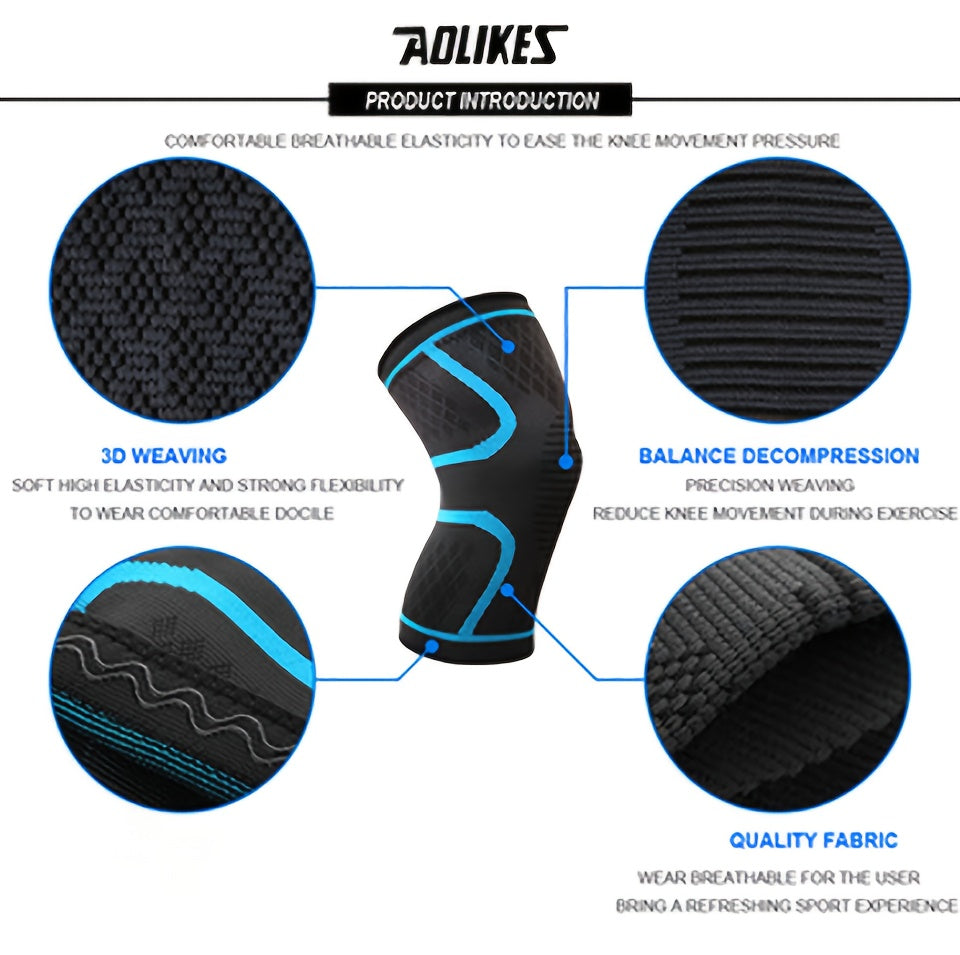 [AOLIKES Knee Brace] AOLIKES Unisex Knee Brace - Breathable Anti-Slip Design, Adjustable Compression Fit, Durable Nylon Material, Sports Knee Support, Sleek Sports Accessory, Secure Fit Knee Brace for Running, Basketball, Cyc