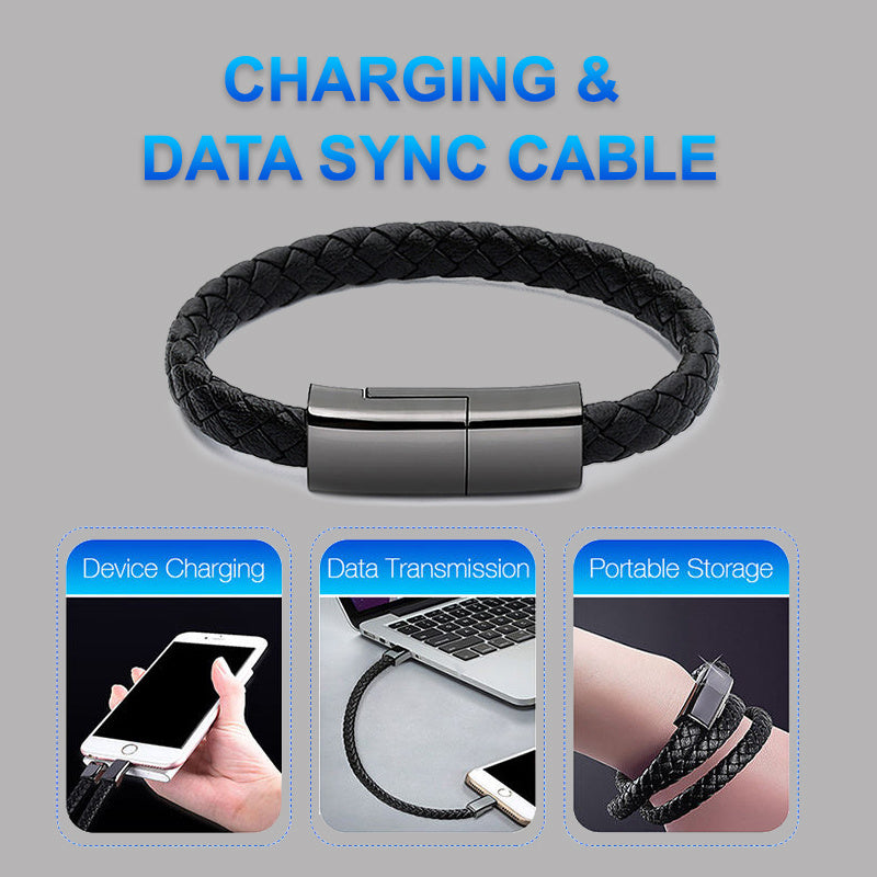 Magnetic Bracelet Charger – USB Charging Cable & Data Cord for iPhone / Type-C / Micro-USB