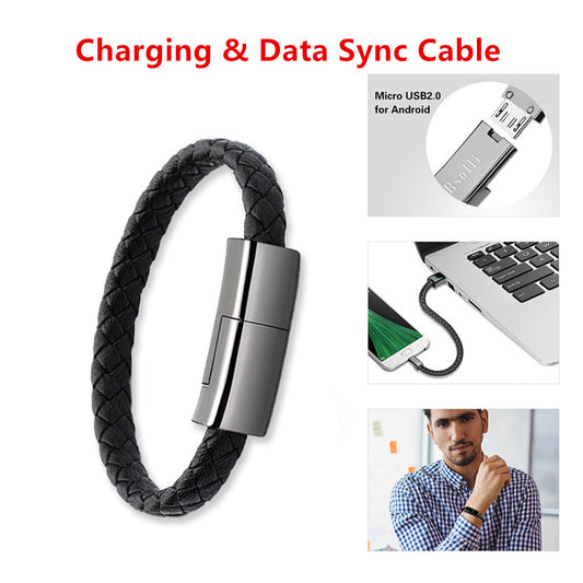 Magnetic Bracelet Charger – USB Charging Cable & Data Cord for iPhone / Type-C / Micro-USB