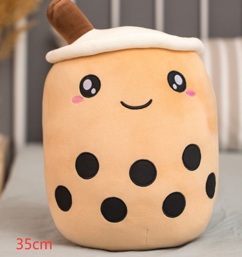 Cute Boba Tea Plush Toy – Soft Bubble Tea Cup Pillow for Kids & Adults