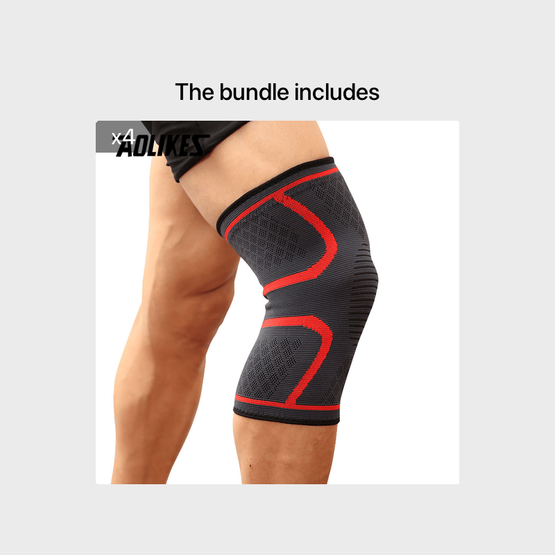 [AOLIKES Knee Brace] AOLIKES Unisex Knee Brace - Breathable Anti-Slip Design, Adjustable Compression Fit, Durable Nylon Material, Sports Knee Support, Sleek Sports Accessory, Secure Fit Knee Brace for Running, Basketball, Cyc