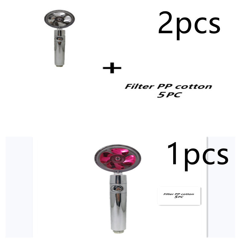 Turbocharged Shower Head with Stop Button & Cotton Filter – High Pressure Propeller Design