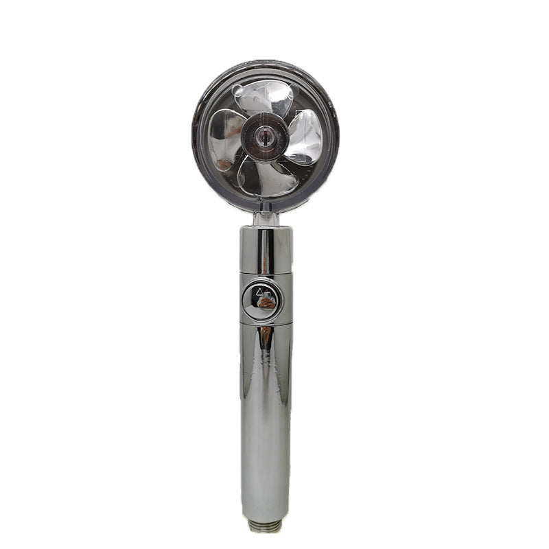Turbocharged Shower Head with Stop Button & Cotton Filter – High Pressure Propeller Design