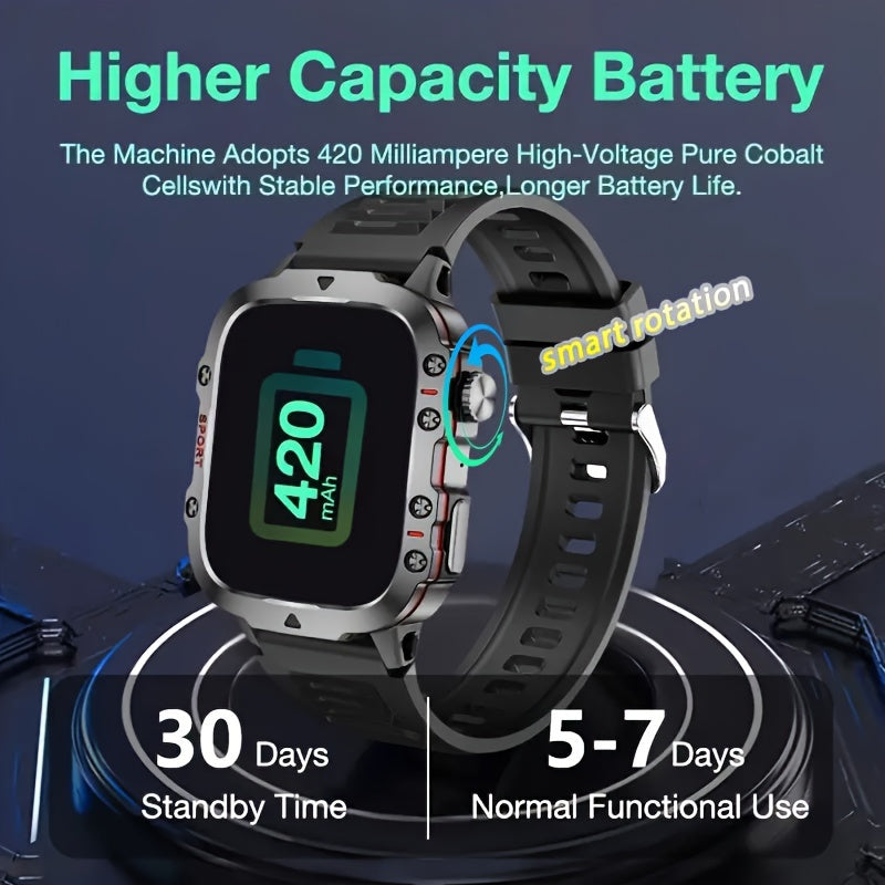 Stylish Touch Screen Smartwatch - Activity & Fitness Tracker with Wireless Call, Heart Rate Monitor, GPS, and Notifications for Android iOS Phones - Perfect Gift for Men and Women