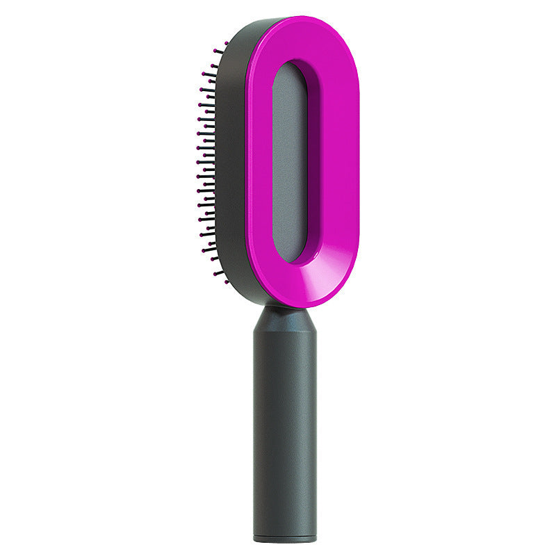 Self-Cleaning Hair Brush for Women – Anti-Frizz Scalp Massager with One-Click Cleaning & Air Cushion Design