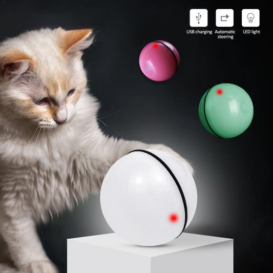 Interactive LED Rolling Cat Toy Ball – Automatic USB Rechargeable Pet Toy