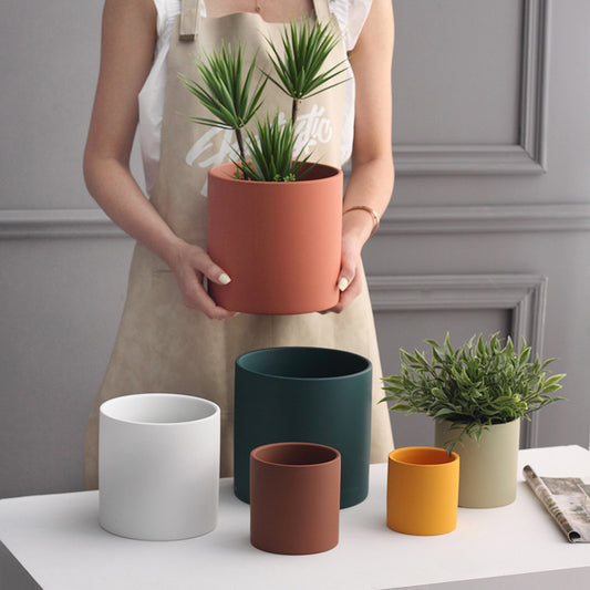 Nordic Ceramic Planter – Minimalist Colorful Flowerpot for Succulents & Indoor Plants